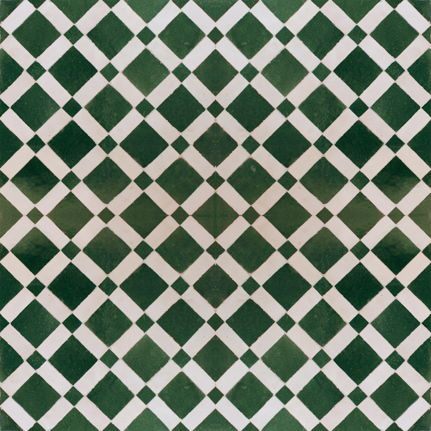 Mosaic House Moroccan tile Fes MDV 10-1 Green White  zellige, mosaic, zellij, field, pattern, glaze, simple, classic 